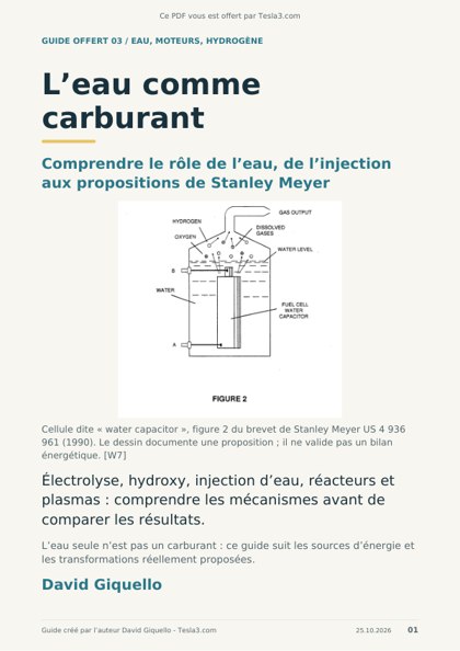 Couverture du guide gratuit « L’eau comme carburant », édition du 25 octobre 2026